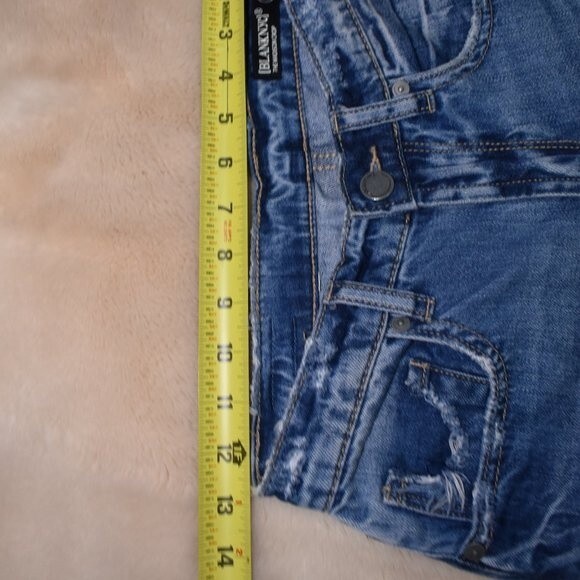 Blank NYC Madison Crop Destroyed Jeans Size 24 High Rise Frayed Hem Denim - Picture 11 of 15